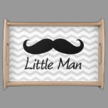 Little Man Mustache Chevron Cute Boys Serving Tray