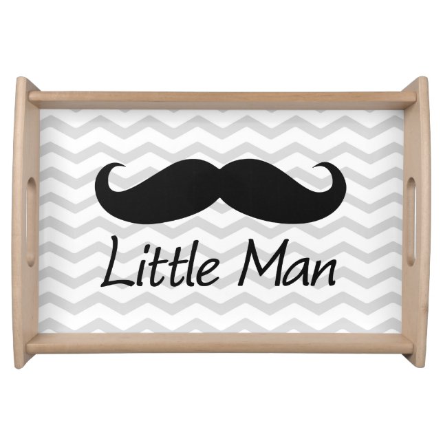 Little Man Mustache Chevron Cute Boys Serving Tray (Front)