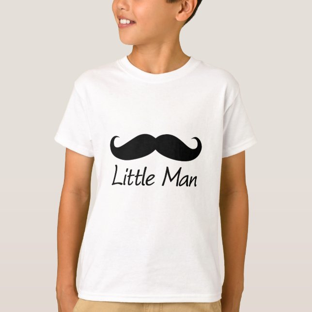 Little Man Mustache Chevron Cute Boys T-Shirt (Front)