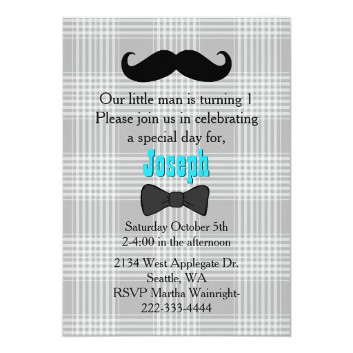 Little Man First Birthday Invitations 10