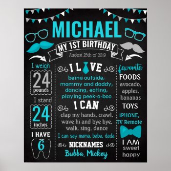 Little Man Mustache Mr Onederful Birthday Sign by 10x10us at Zazzle