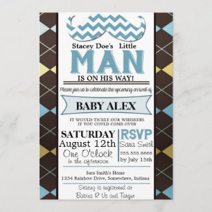 Little Man Mustache Shower invite