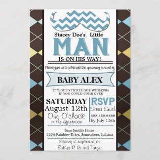 Little Man Mustache Shower invite