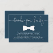 Little man navy boy baby shower books for baby enclosure card (Front/Back)