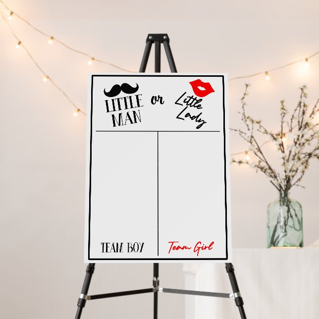 Little Man or Lady Gender Reveal Voting Board (In Situ (Stand))