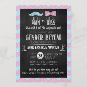 Little Man or Little Miss? Gender Reveal Invitation