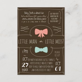 Little Man Or Little Miss? Invitation by SunflowerDesigns at Zazzle