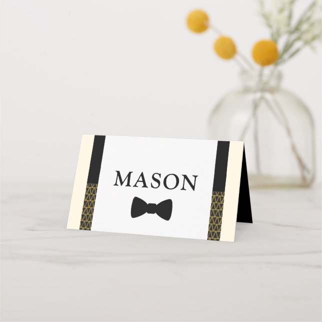 Little Man place Card, Bow tie Place Card (Front)
