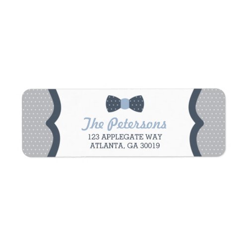 Little Man Return Address Label Blue and Gray Label