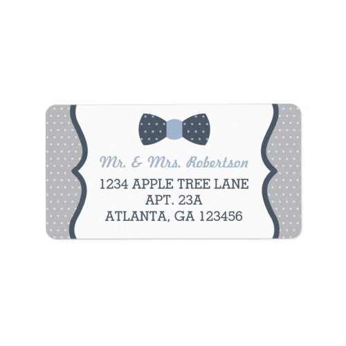 Little Man Return Address Label Blue and Gray Label