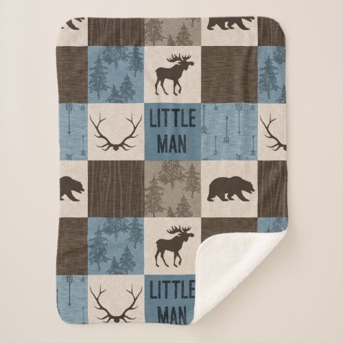 Little Man Rustic Minky Sherpa Blanket