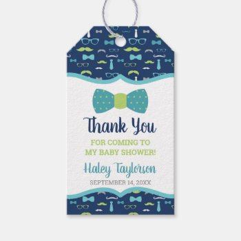 Little Man Thank You Tag  Blue  Green Gift Tags by DeReimerDeSign at Zazzle