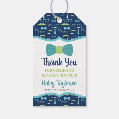 Little Man Thank You Tag Blue Green Gift Tags