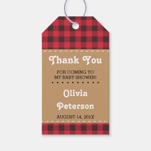 Little Man Thank You Tag Lumberjack Gift Tags