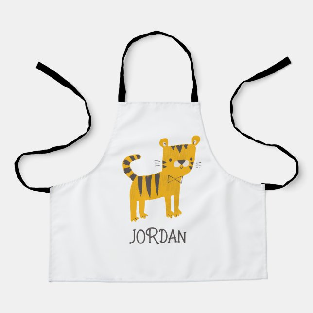 Little Man | Tiger Bow Tie Apron (Front)