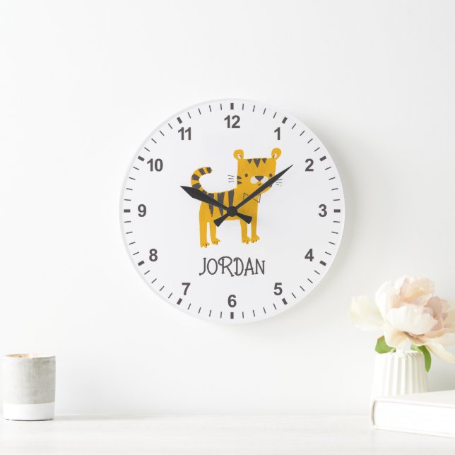 Little Man | Tiger Bow Tie Large Clock (Home)