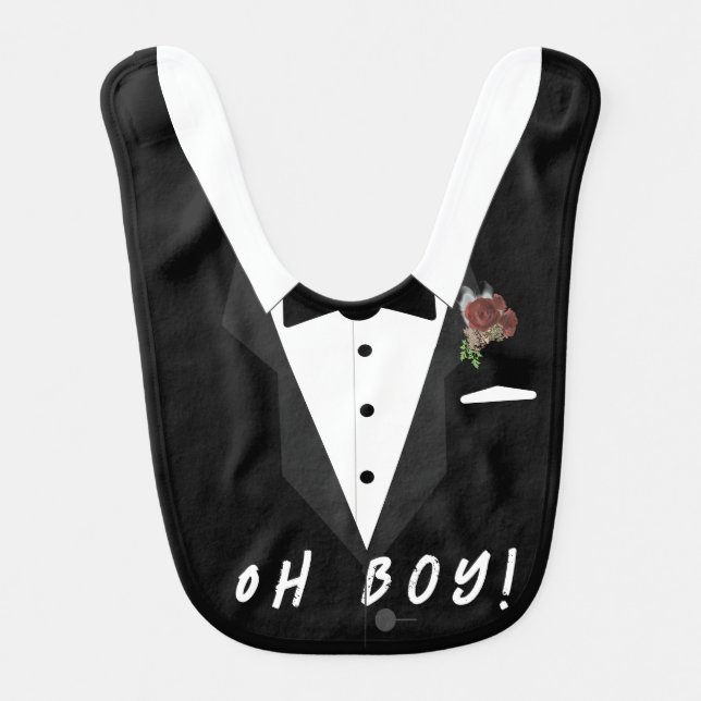 Little Man Tuxedo Baby Bib (Front)