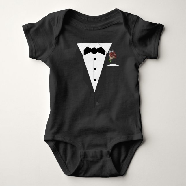 Little Man Tuxedo  Baby Bodysuit (Front)