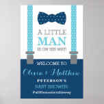 Little Man Welcome Sign Poster, Baby Shower at Zazzle