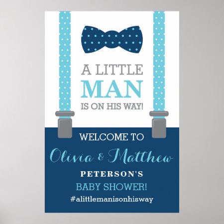 Little Man Welcome Sign Poster, Baby Shower