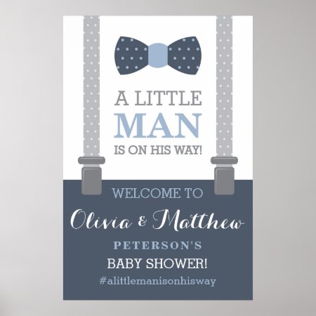 Little Man Welcome Sign Poster, Baby Shower