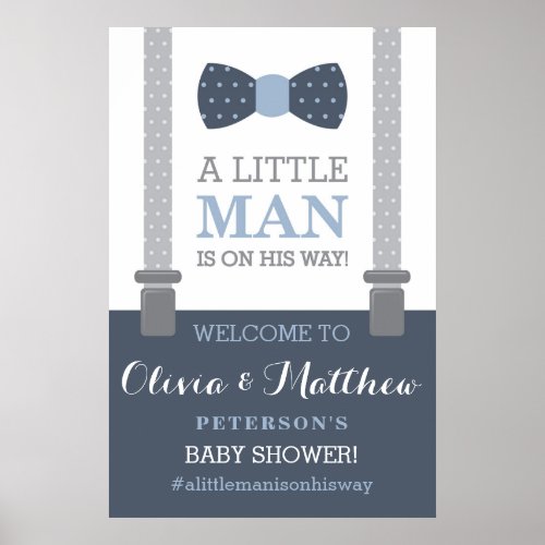 Little Man Welcome Sign Poster Baby Shower