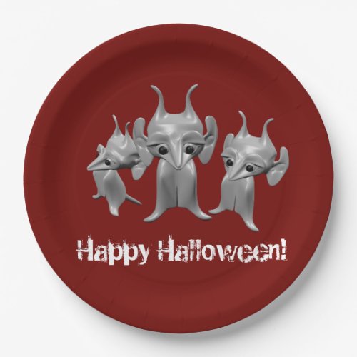 Little MartiansHappy Halloween personalized Paper Plates