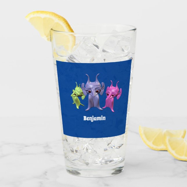 Little Martians, personalized for children. Glass (Front Ice)