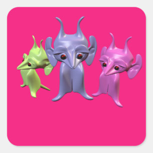 Little Martians Square Sticker