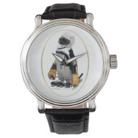 Little Mascot Hockey Player Penguin Wristwatch