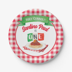 Little MEATBALL 1st BIRTHDAY  Paper Plates