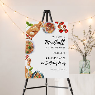 Little Meatball 1st Birthday Party Welcome Sign