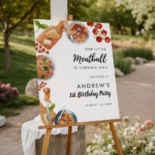 Little Meatball 1st Birthday Welcome Sign