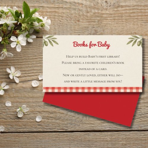 Little Meatball Baby Shower Books for Baby Enclosure Card