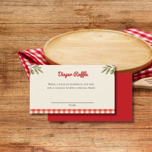 Little Meatball Baby Shower Diaper Raffle Card