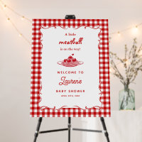 Little Meatball Baby Shower Welcome Sign