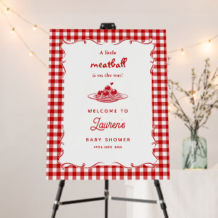 Little Meatball Baby Shower Welcome Sign