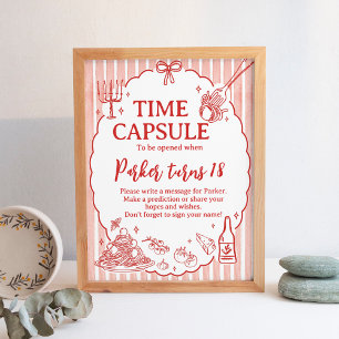Little Meatball Birthday Time Capsule Sign