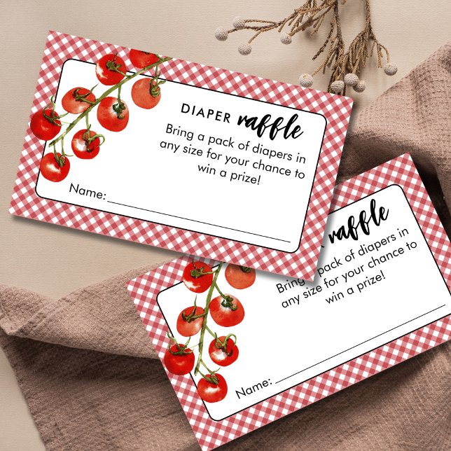 Little Meatball Diaper Raffle Italian Baby Shower Enclosure Card (Creator Uploaded)