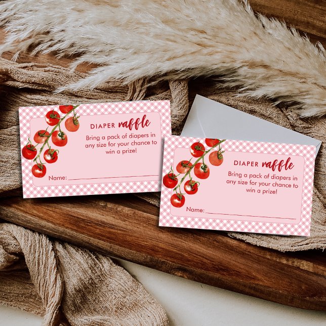 Little Meatball Diaper Raffle Pink Baby Shower Enclosure Card (Creator Uploaded)