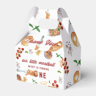 Little Meatball First Birthday  Favor Boxes