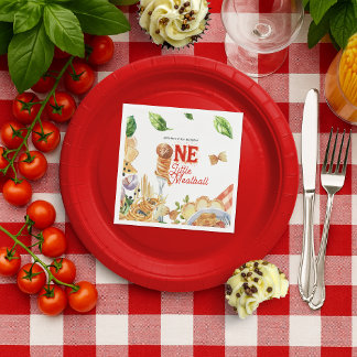 Little Meatball | Holy Ravioli First Birthday Napkins