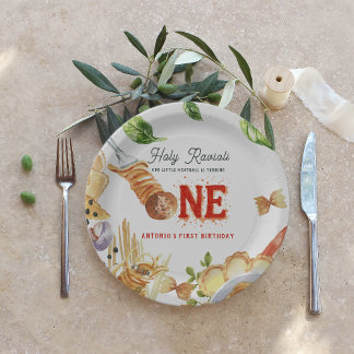 Little Meatball | Holy Ravioli First Birthday Paper Plates