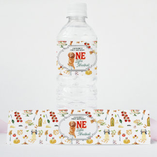 Little Meatball | Holy Ravioli First Birthday Water Bottle Label