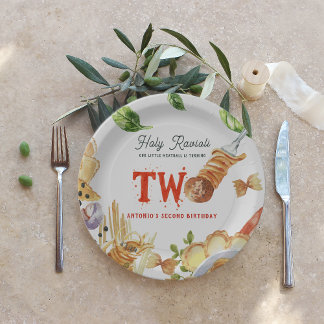 Little Meatball | Holy Ravioli Second Birthday Paper Plates