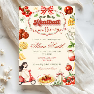 Little Meatball Is On The Way Baby Shower Invitation