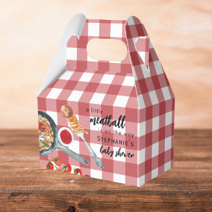 Little Meatball Is On The Way Italian Baby Shower Favor Boxes