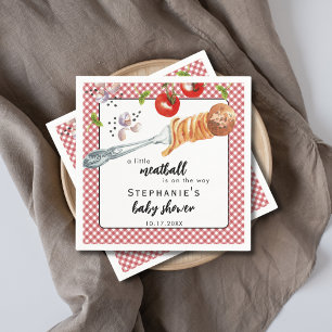 Little Meatball Is On The Way Italian Baby Shower Napkins