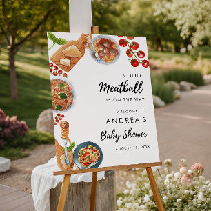 Little Meatball Italian Baby Shower Welcome Sign