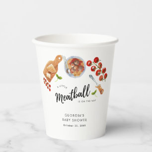 Little Meatball Italian Food Baby Shower Paper Cups